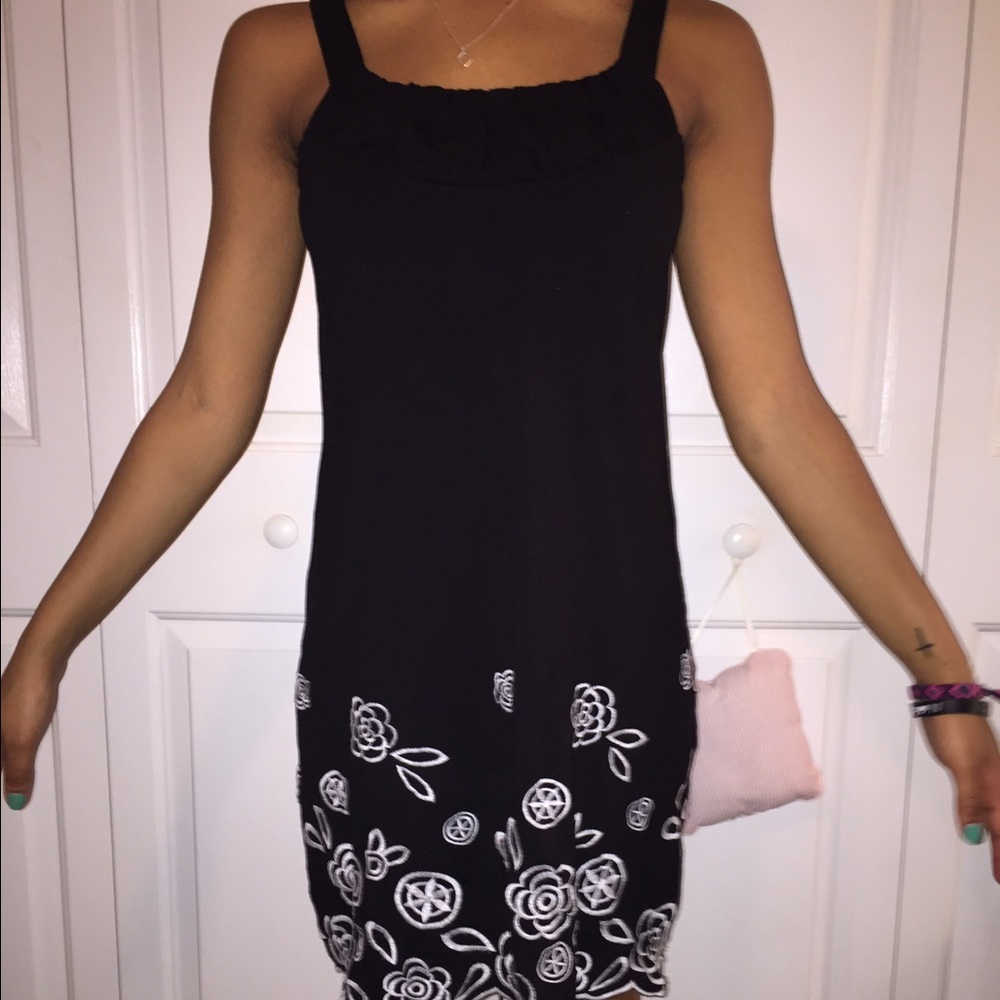 INC Black Flowery Dress