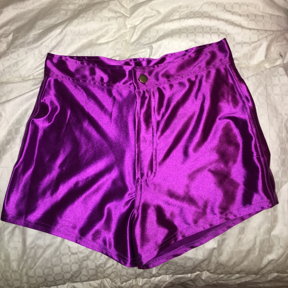 Purple metallic disco shorts (NWOT)