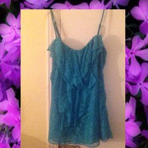 Forever21, Blue Ruffle Tank🌺