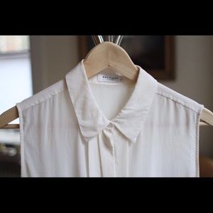 Equipment White Sleeveless Button Down Silk Blouse