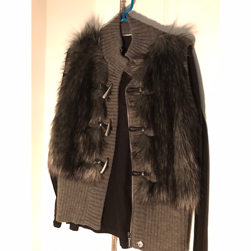 Michael Kors grey fur vest