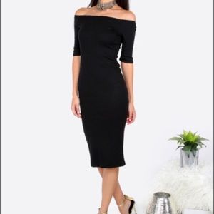 Off the Shoulder Midi Dress