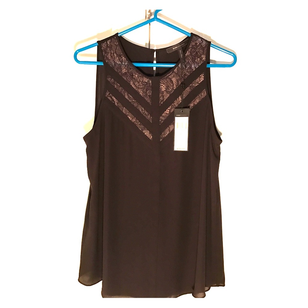 Brand new with the tag BCBG black lace top