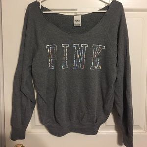 VS Pink Gray Sweater