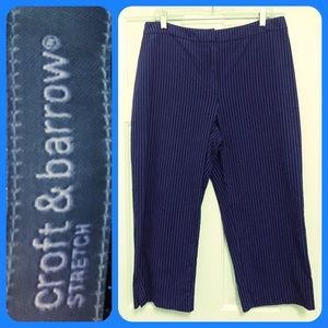 craft & barrow 🦋 pin-stripped capris, size 12-14