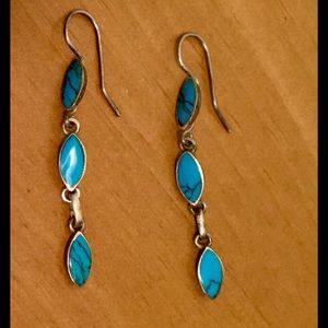 Blue and Silver Drop Earrings