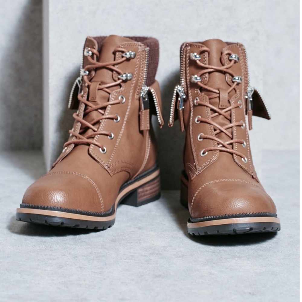 Lined Moto Combat Military Boots - Picture 2 of 3