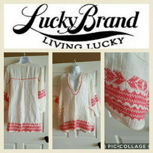 LUCKY BRAND BOHO/TUNIC TOP - Picture 1 of 4