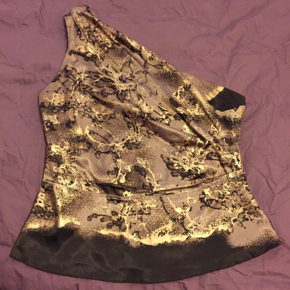 Tahari Gold One-Shoulder L