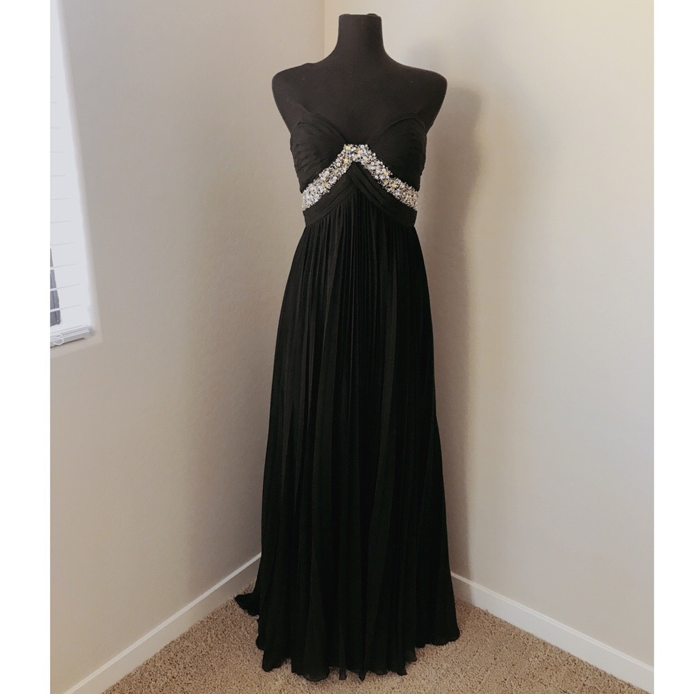 Black floor length prom dress