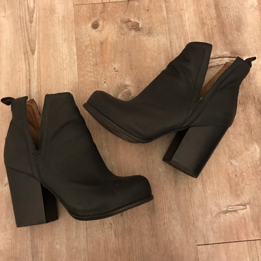Jeffrey Campbell Oshea Black Leather Ankle Boot