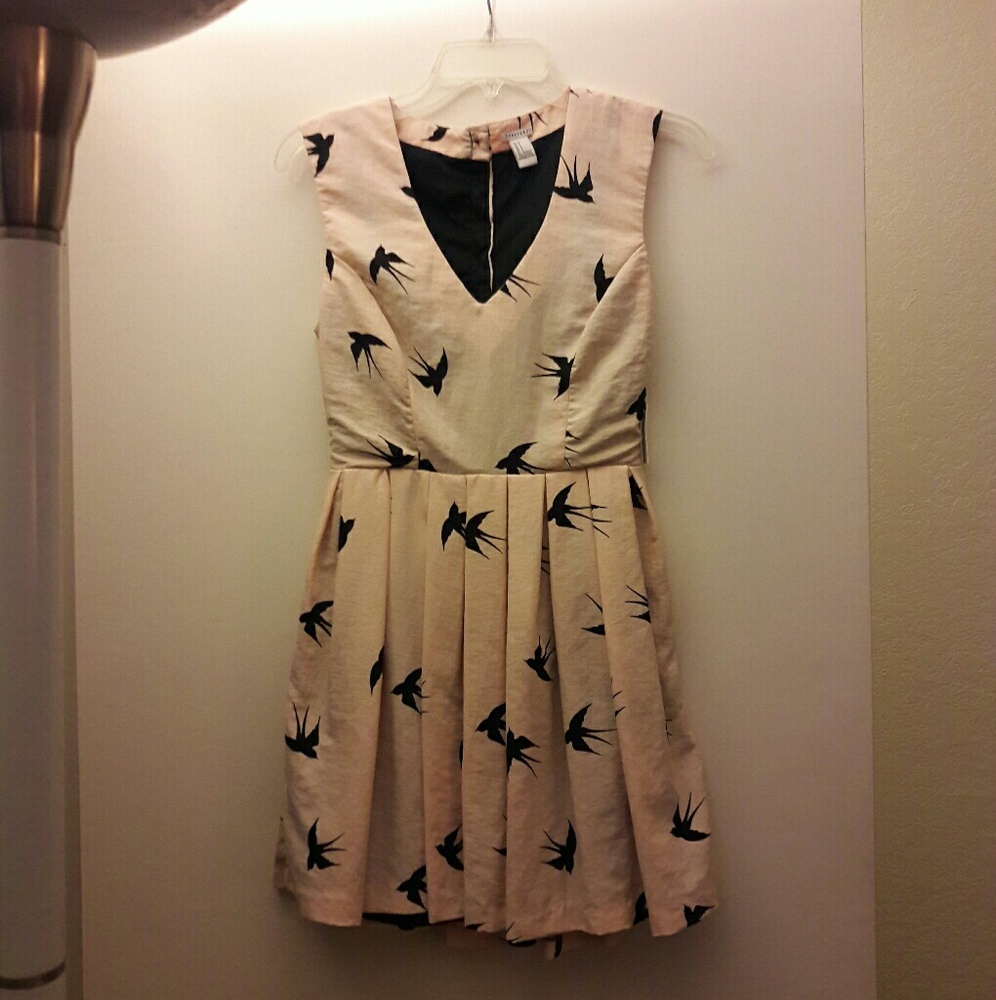 Pink Dress w/Birds