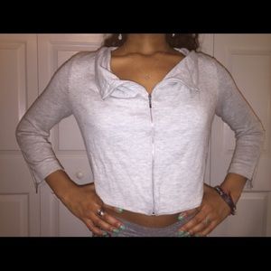 LIGHT GRAY INC CROPPED JACKET