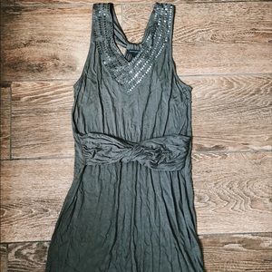 Grey sequined cotton dress