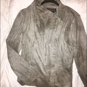 Adorable Gray Faux Suede Jacket