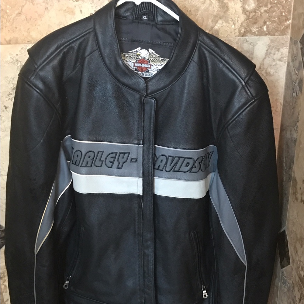 Harley Davidson leather jacket.