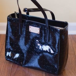 Kate Spade black patent leather tote