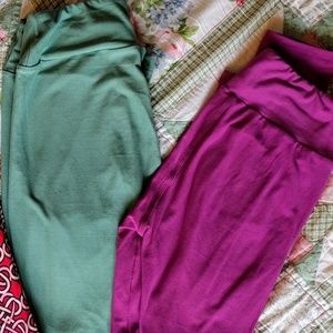 Lularoe Green and pink leggings
