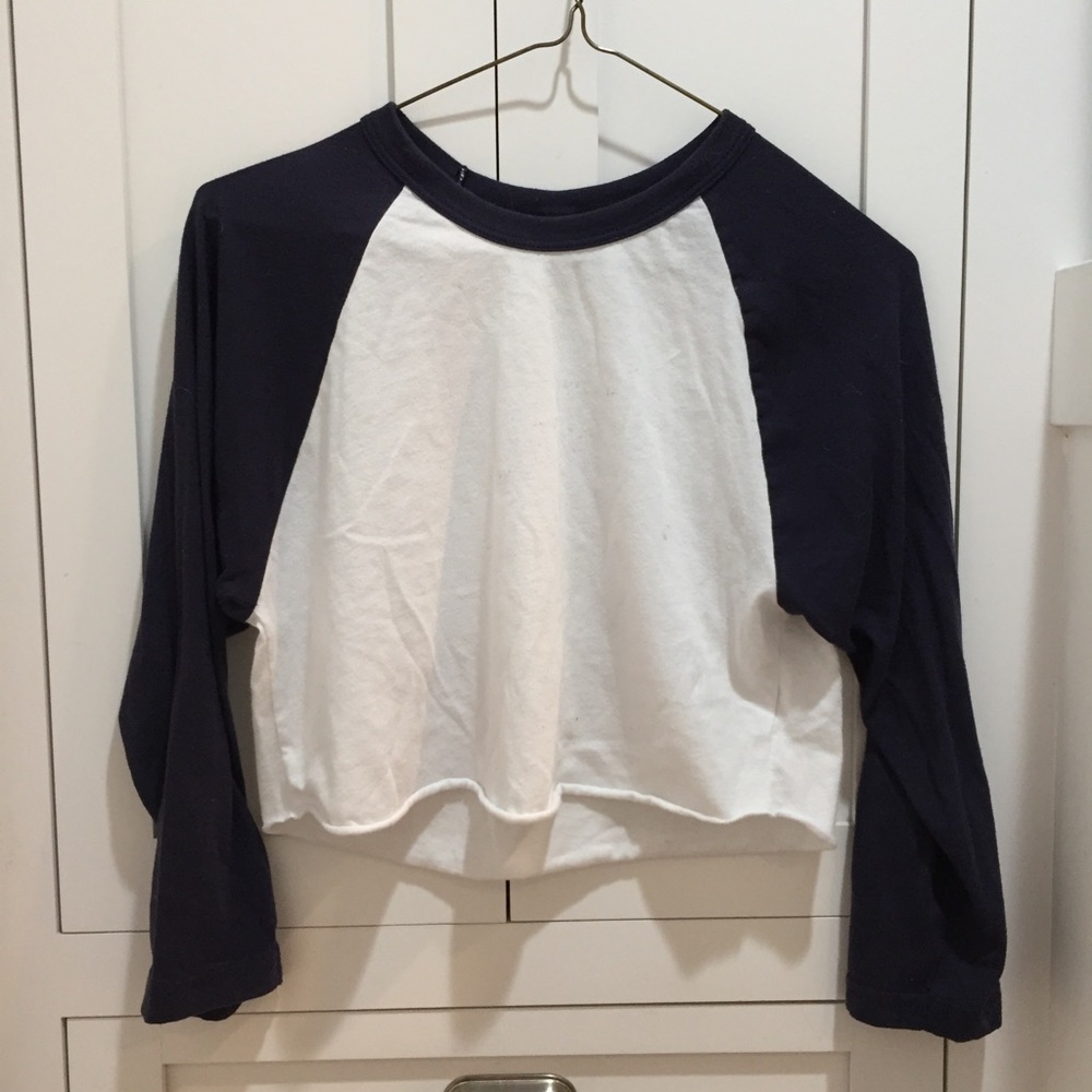 American Apparel baseball crop tee