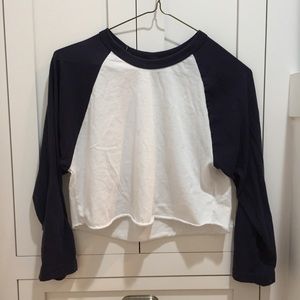 American Apparel baseball crop tee