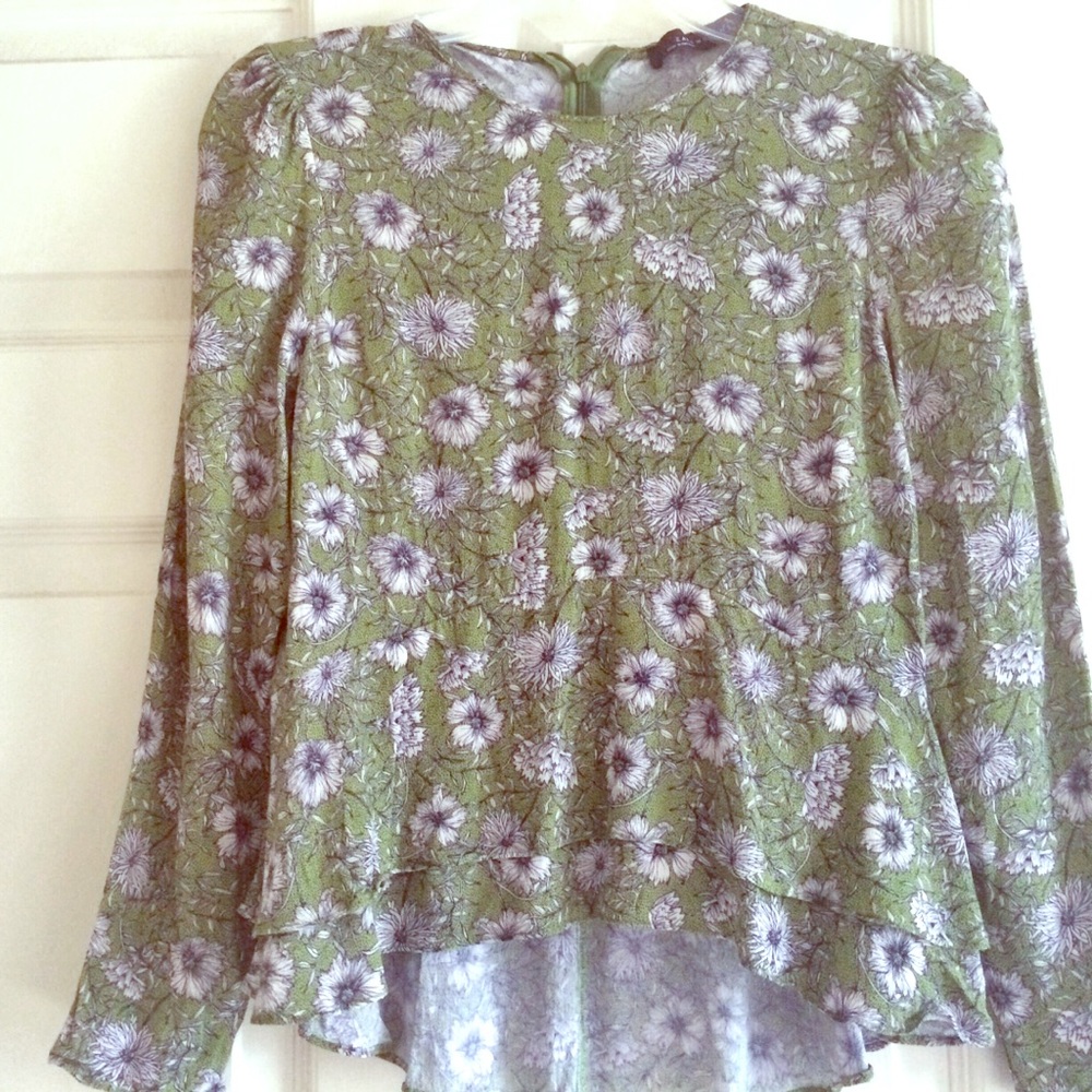 Zara women long sleeve blouse top