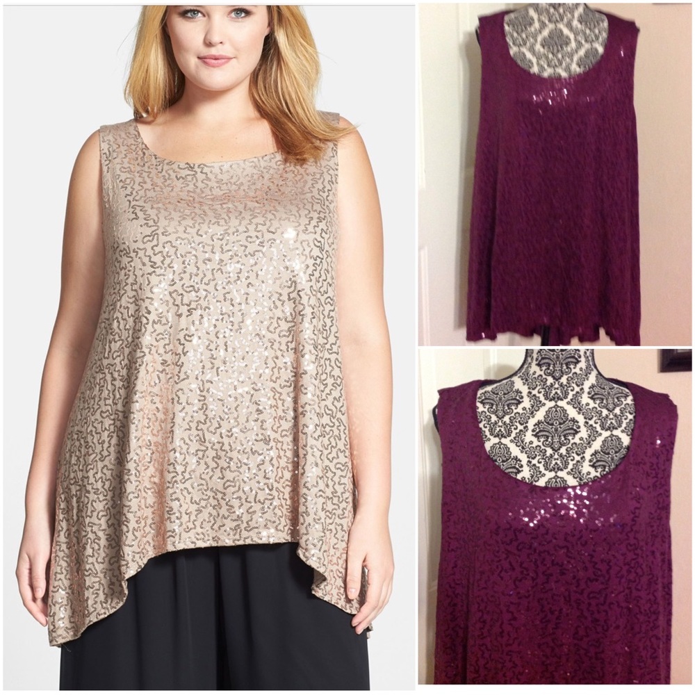 Marina 'Vermicelli' Burgundy High Low Tank Top