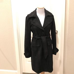 Black wool trench coat
