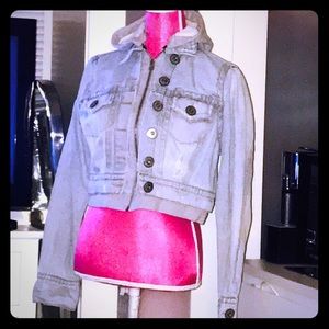 Cavaricci Denim Jacket with Grey Hoodie