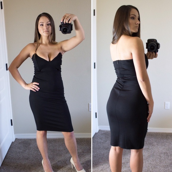 Little Black Strapless Dress - Picture 4 of 5