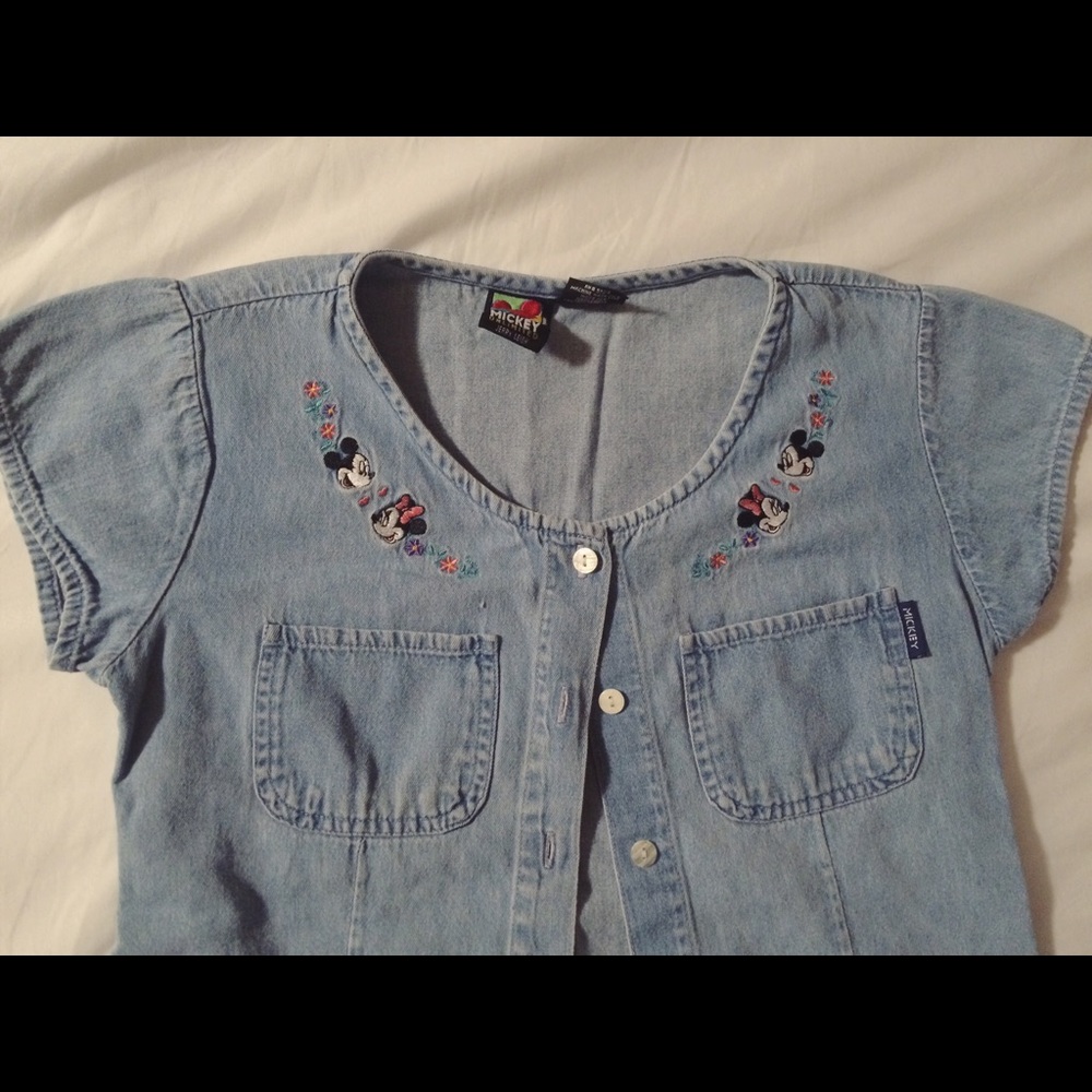 Vintage / Retro Disney Mickey Mouse Jean Top