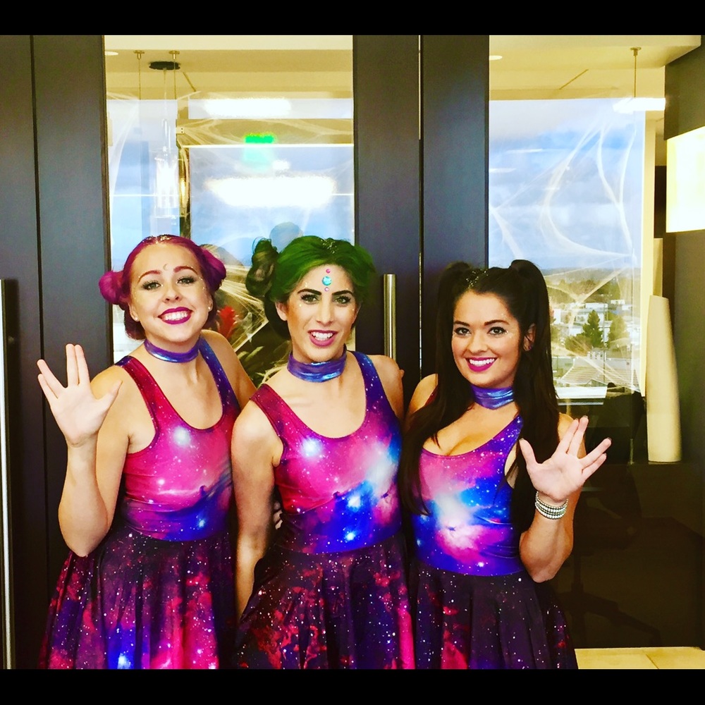 Galaxy Print Skater Dress