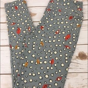 LuLaRoe OS Raindrop & leaf Leggings