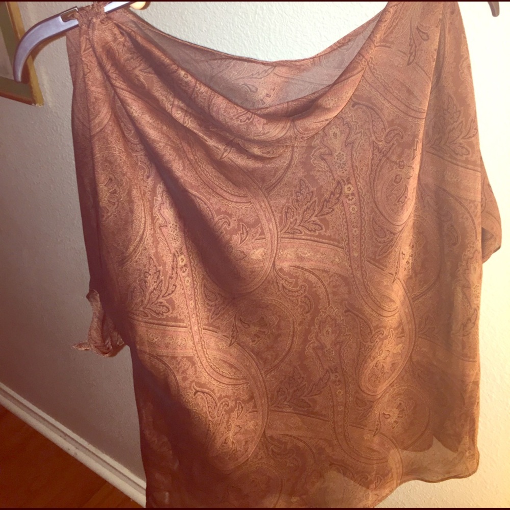 DKNY CITY sheer blouse with attached tank liner