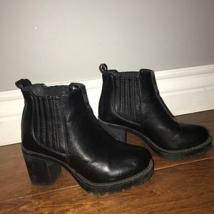 Black heeled booties