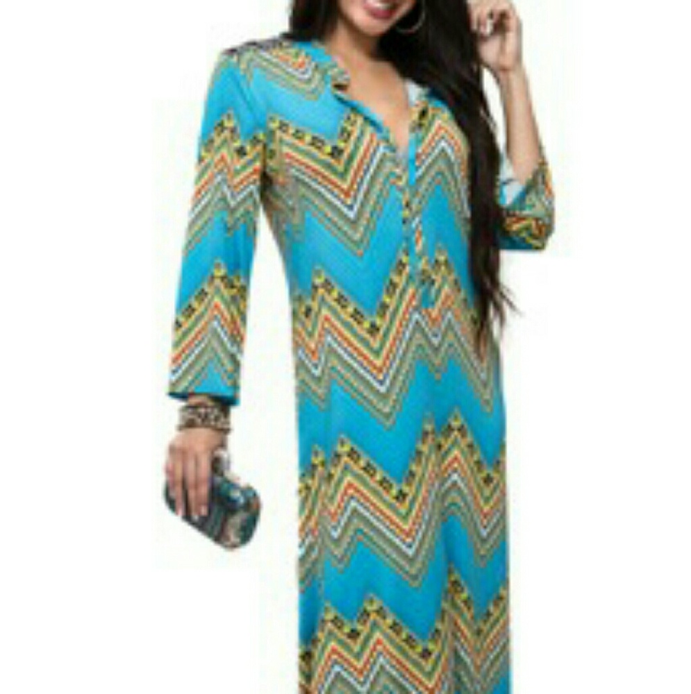 Multi-color shirt maxi dress