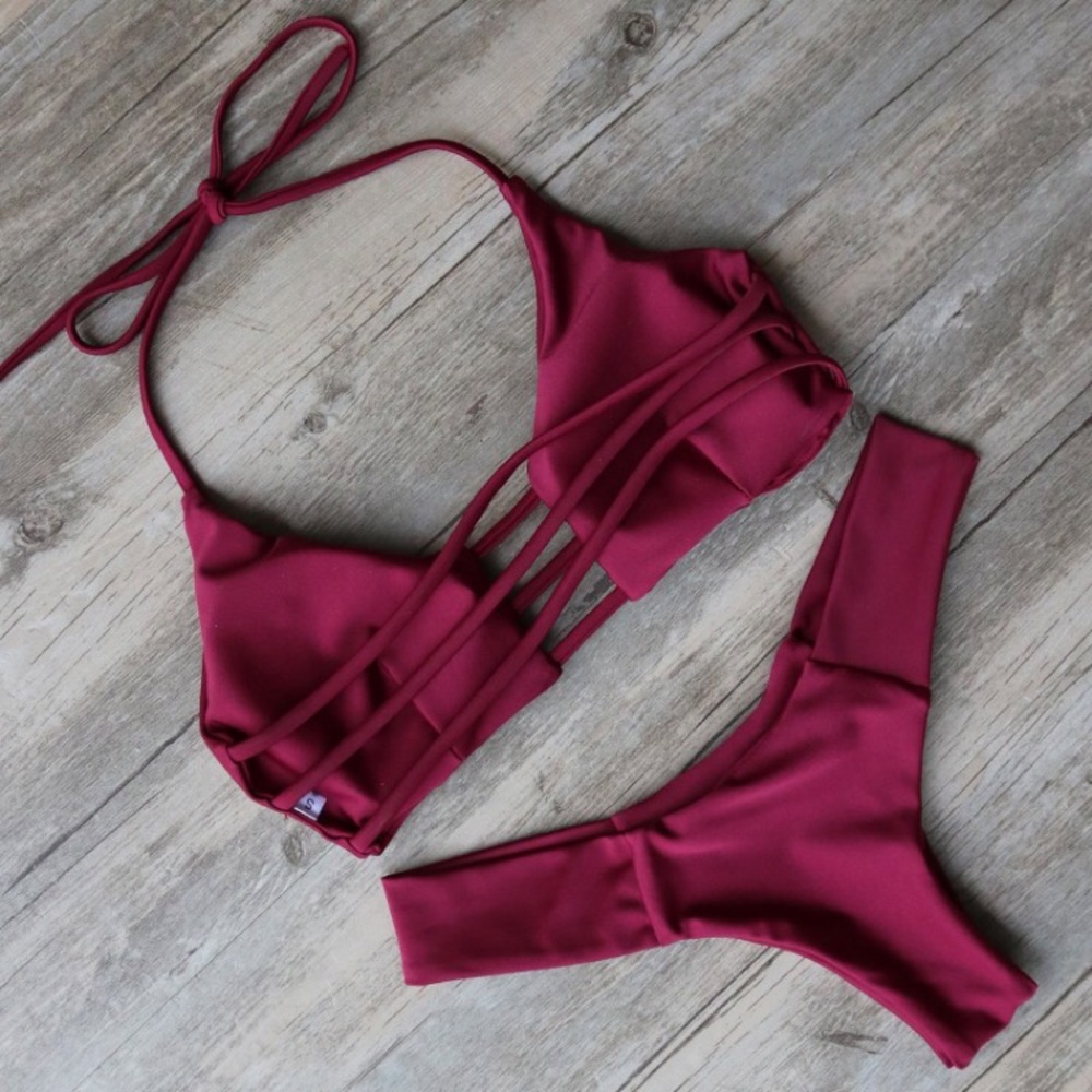 Cheeky Burgundy Bikini - Picture 2 of 4