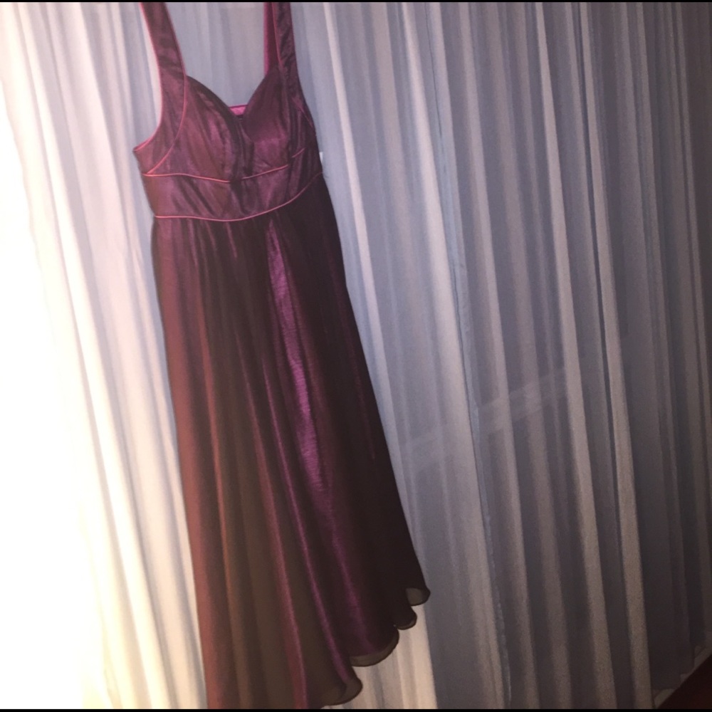 Alex Evening Dress black and plum with plum piping