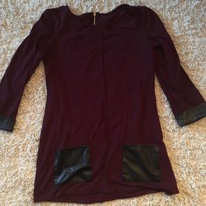 sweater tunic(ish) with leather detailing