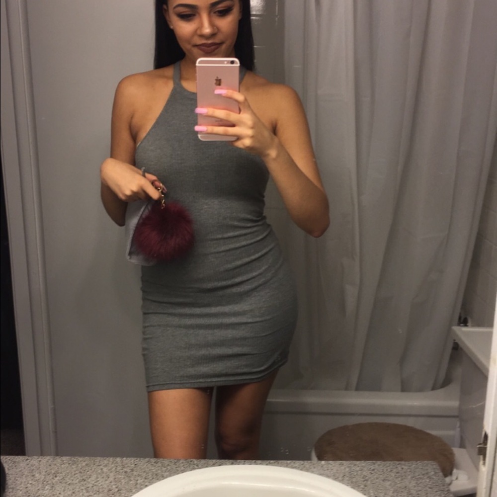 Gray mini dress