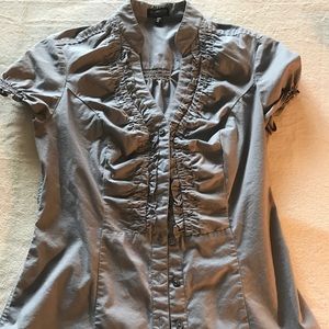 Gray short sleeve button down