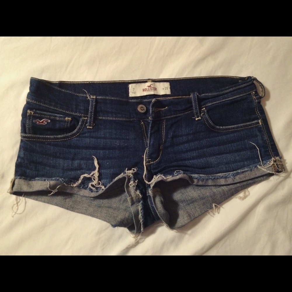 Very Short, Lightly Distressed Jean Shorts