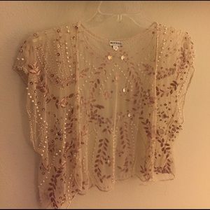 Beaded sheer vest