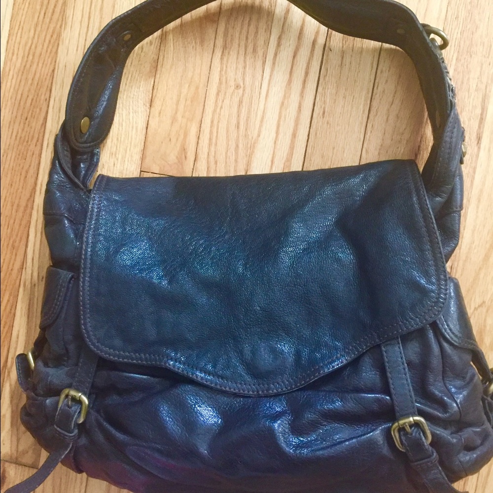 KOOBA DARK BROWN LEATHER SHOULDER BAG BY KOOBA