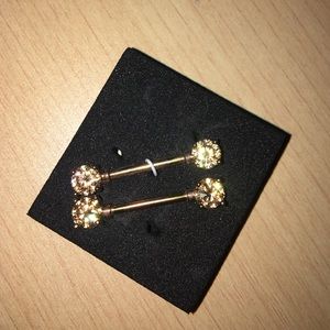 rose gold nipple rings