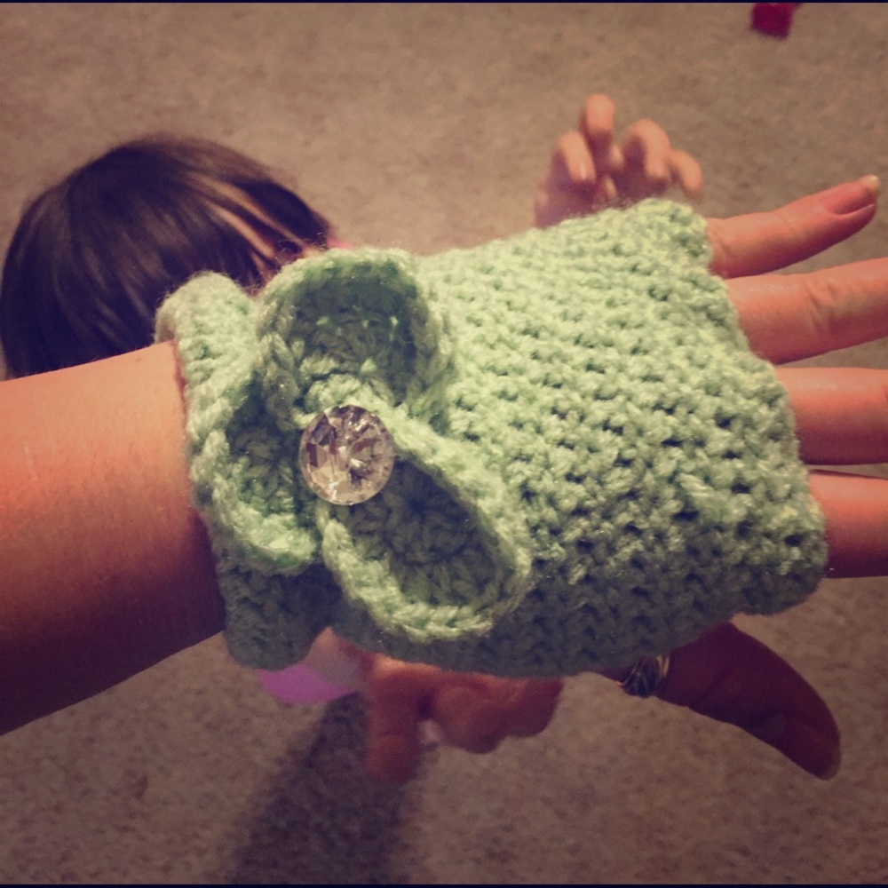 Hand Crocheted fingerless gloves