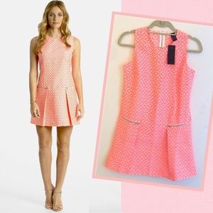 Label 512 Drop Waist Jacquard Pink Shift Dress 6