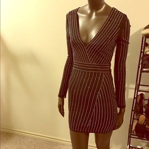 Embroidered black dress