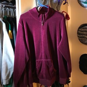 Velvet zip up sweatshirt