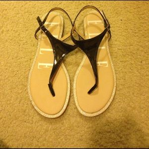 Elle black rhinestone sandals