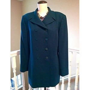 EUC Kasper & Co Teal Double Breasted Jacket